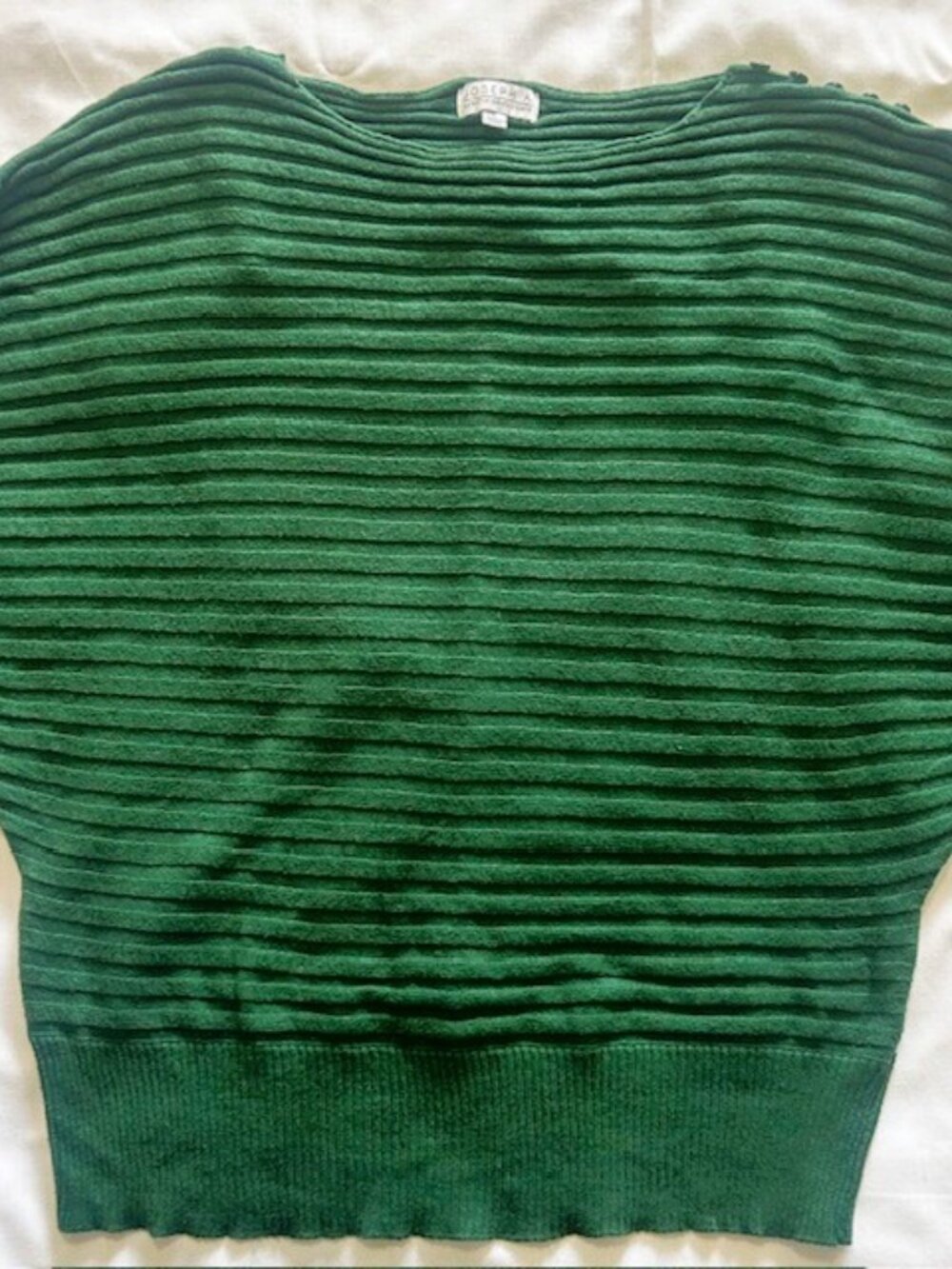 Joseph A Ladies Batwing Sweater Green Large Horizontal Ribbed